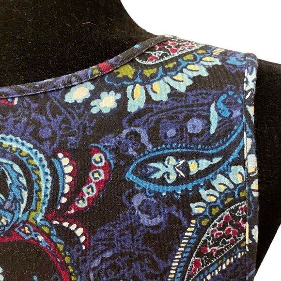 J. Jill Wearever Collection Navy Paisley Sleeveless Top Size XS - Picture 10 of 13